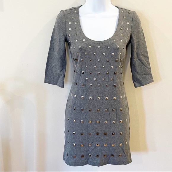A/X Armani Exchange Dresses & Skirts - Armani Exchange Bodycon Studded Mini Dress Gray XS